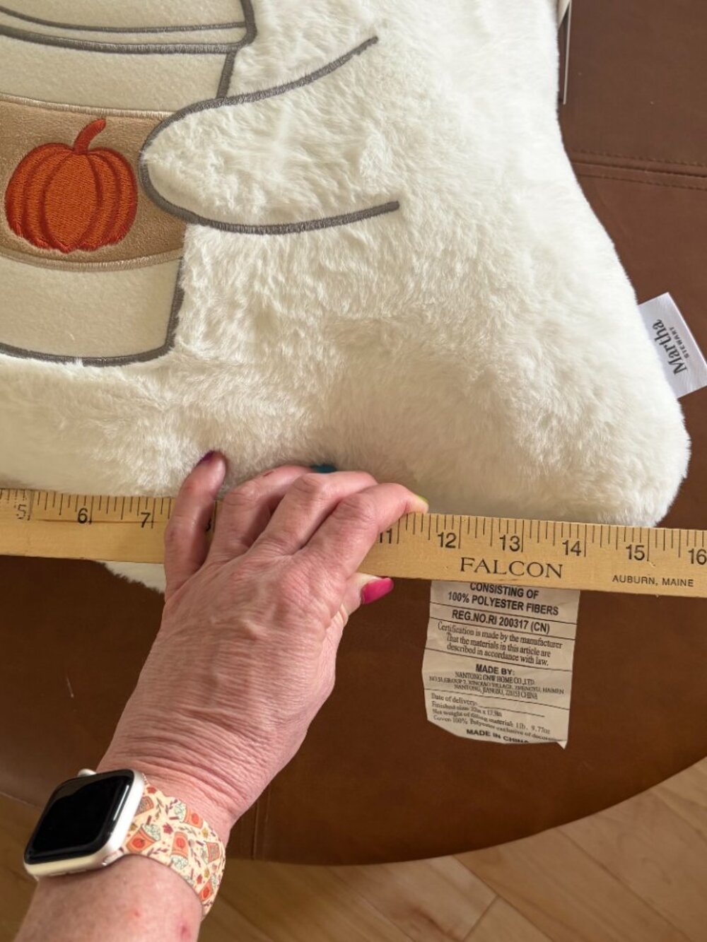 Martha Stewart Pumpkin Latte Ghost Pillow NWT Halloween decor TikTok Viral cute - Picture 6 of 7